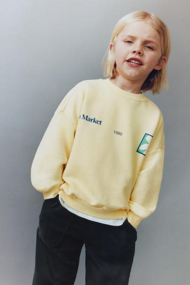 SUDADERA ESTAMPADA FLORES - Amarillo de Zara