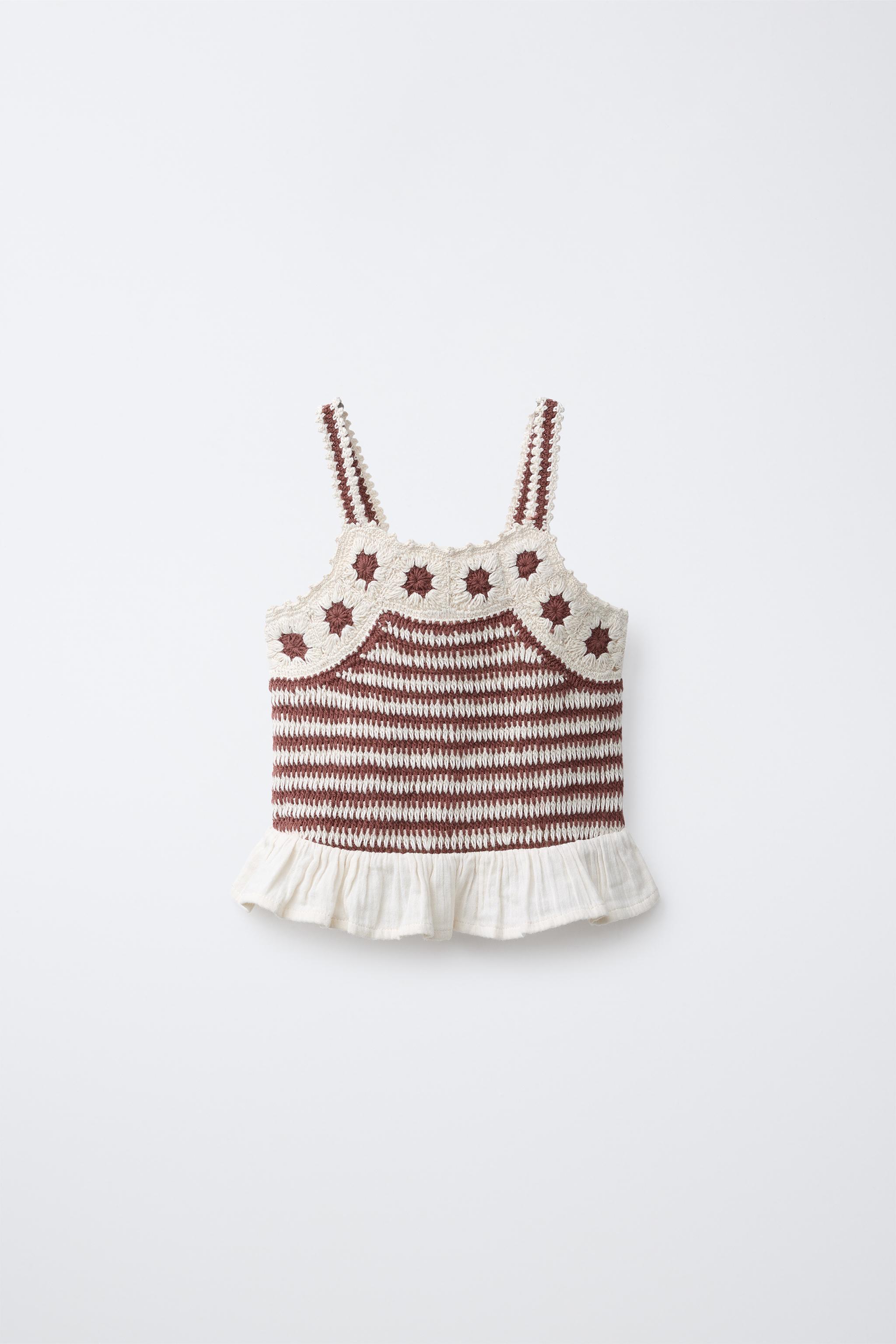 COMBINED CROCHET KNIT TOP
