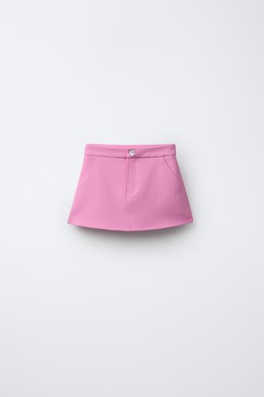 JUPE BOUTON BIJOU - Rose de Zara