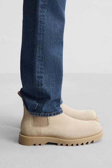 LEATHER CHELSEA BOOTS - Sand Brown by Zara - Image 1