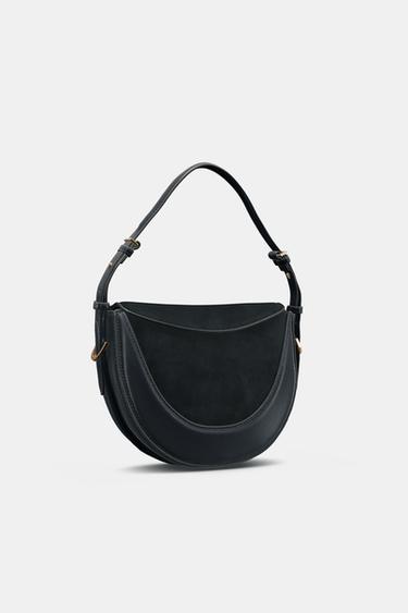 LEATHER FLAP DETAIL CROSSBODY BAG - Black by Zara - Image 0