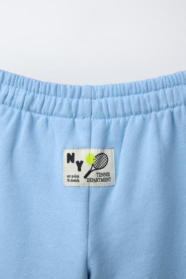 PLUSH JOGGING TROUSERS WITH SLOGAN - Light blue by Zara - Image 2