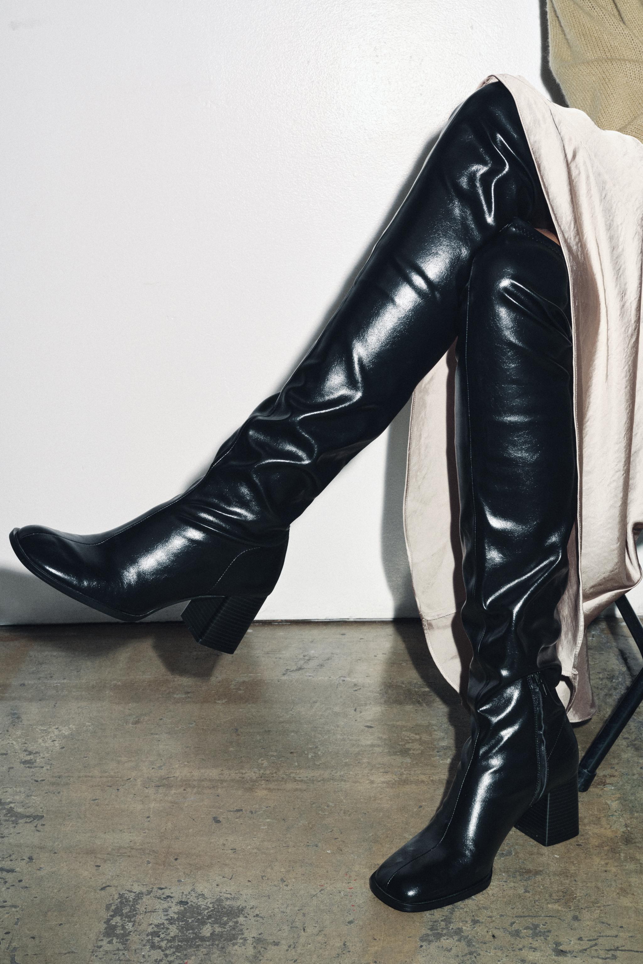 HIGH-LEG HEELED BOOTS Black ZARA United Kingdom - Main Image