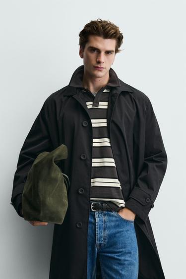 GABARDINE REGULAR FIT DÉPERLANTE - Noir de Zara - Image 1