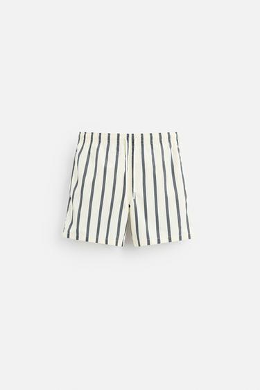MAILLOT DE BAIN CLASSIQUE À RAYURES - Bleu marine de Zara