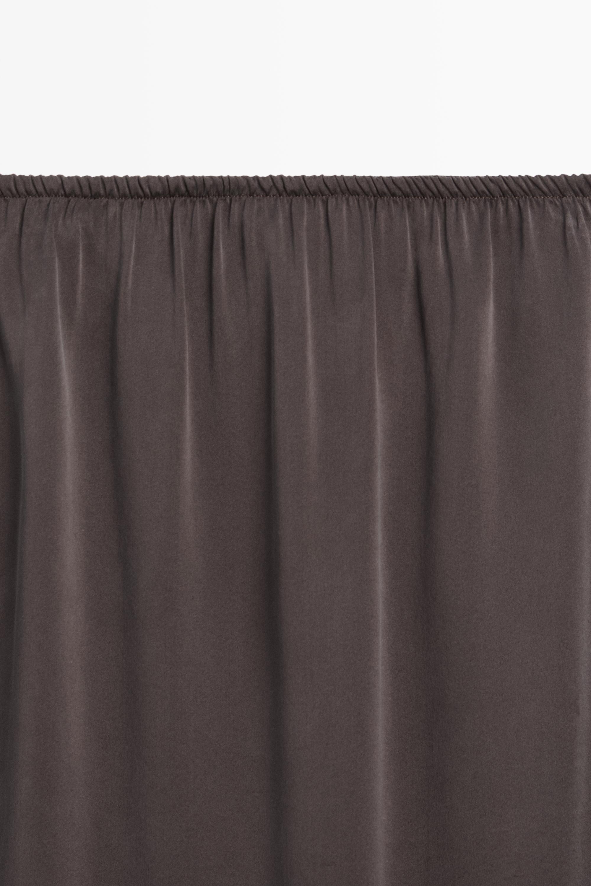 100% silk straight midi skirt