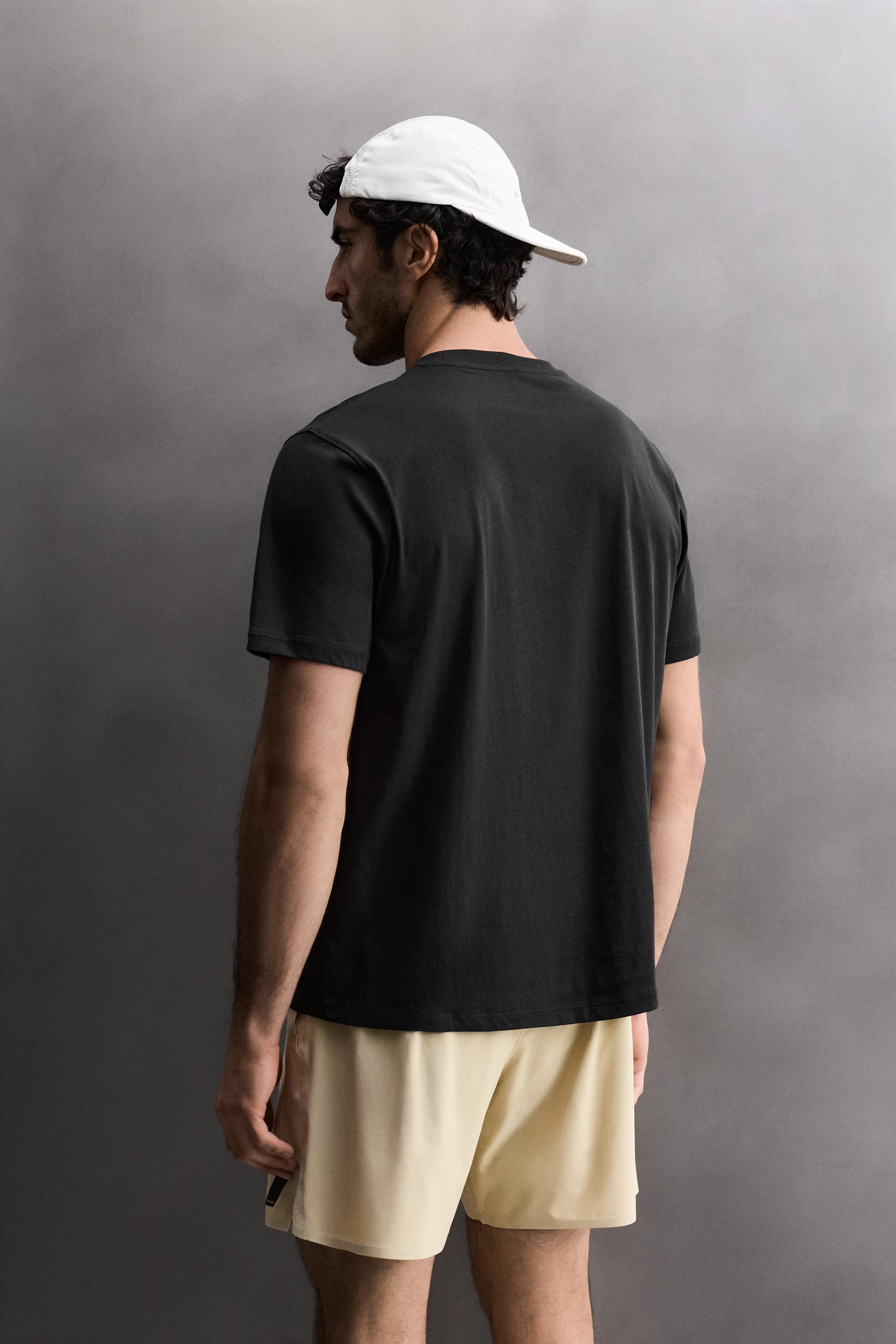 Мужские футболки Zara BASIC COTTON TRAINING T-SHIRT — фото 3