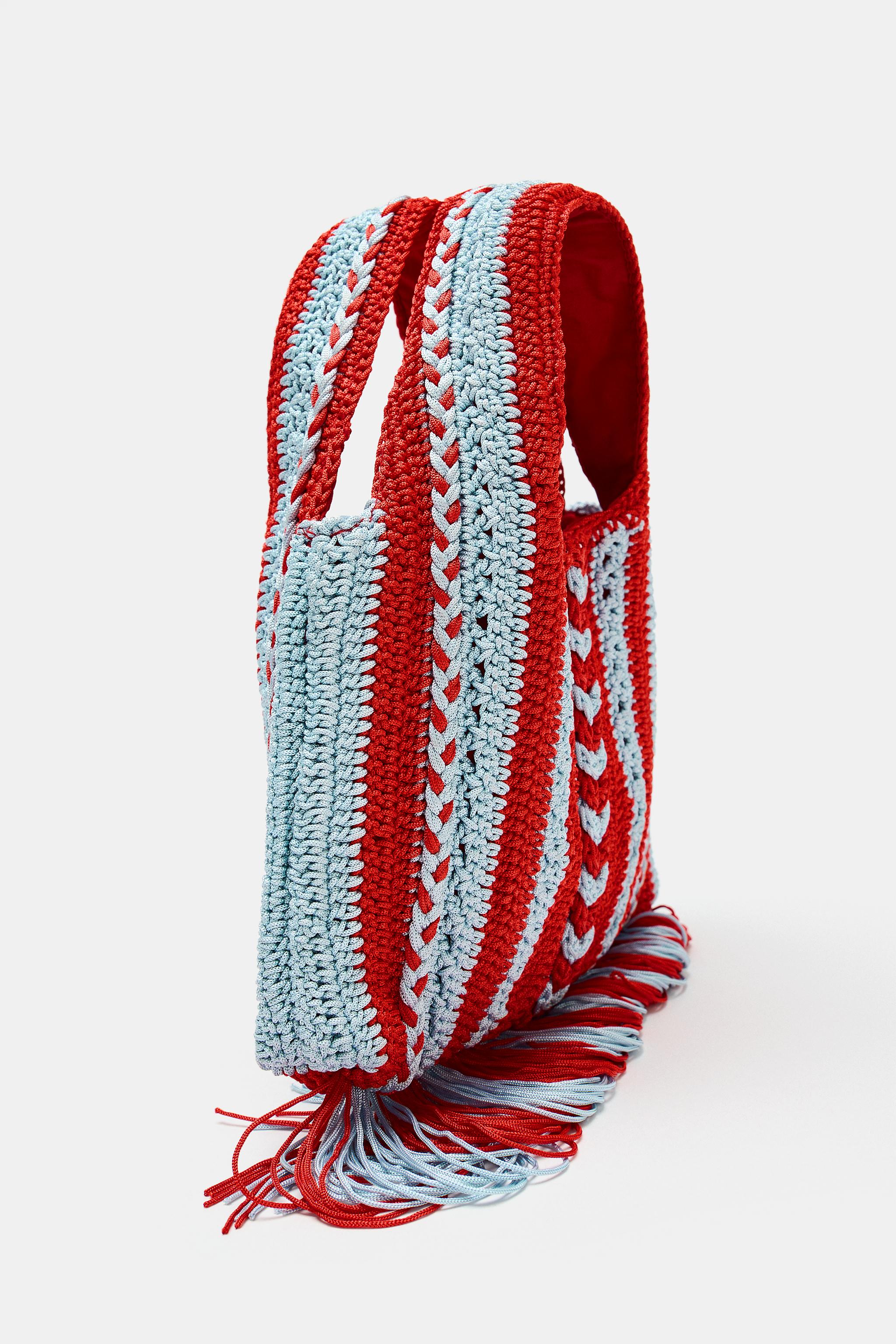 PRINTED CROCHET HANDBAG - Multicoloured | ZARA Singapore