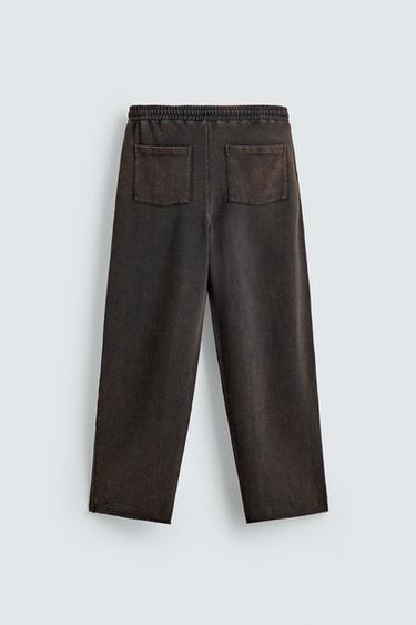 PANTALON JOGGING COUPE DROITE DÉLAVÉ - Gris anthracite de Zara - Image 7