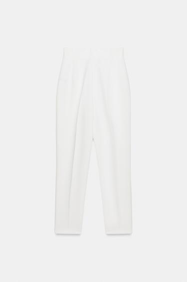PANTALON TAILLE HAUTE - Blanc de Zara - Image 1