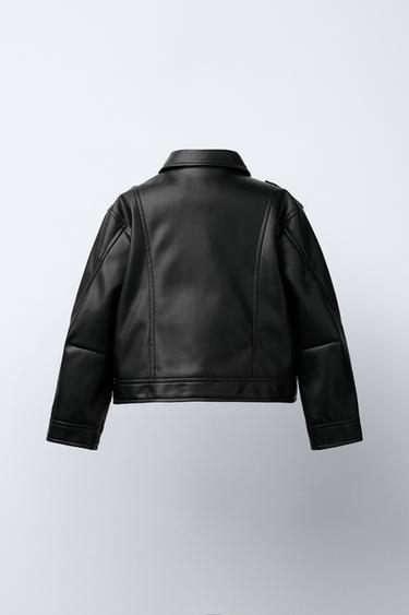 FAUX LEATHER BIKER JACKET - Black by Zara - Image 3