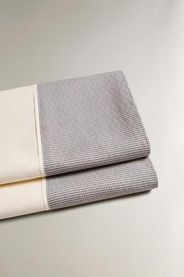 DRAP DE DESSUS ENFANT CARREAUX - Blanc / Gris de Zara - Image 1