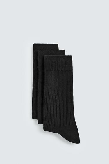 CALCETINES CANALÉ RIB PACK 3 - Negro de Zara - Imagen 0
