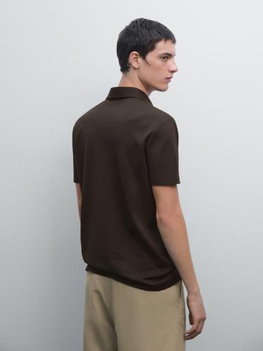 Polo manga corta estructura - Visón vigoré de Zara