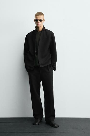 COTTON/LINEN SUIT TROUSERS - Black by Zara