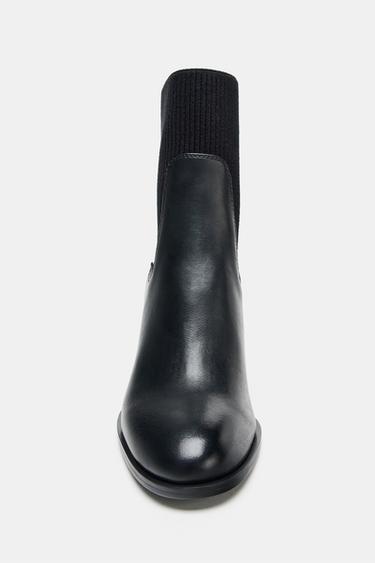 BOTTINES À TALONS EN TISSU - Noir de Zara - Image 5