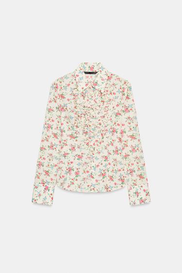 RUFFLED FLORAL PRINT SHIRT - only one by Zara - Image 2
