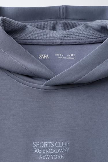 SLOGAN PRINT HOODIE WITH MODAL - Blue by Zara - Image 2