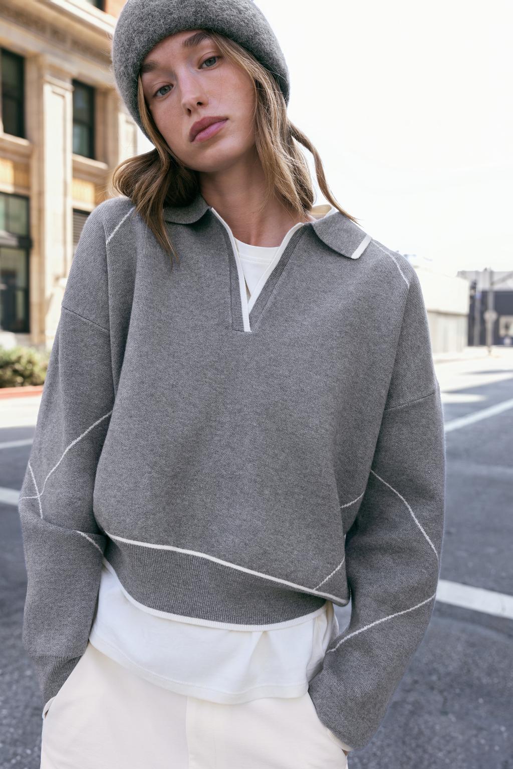 CONTRAST PIPING POLO JUMPER