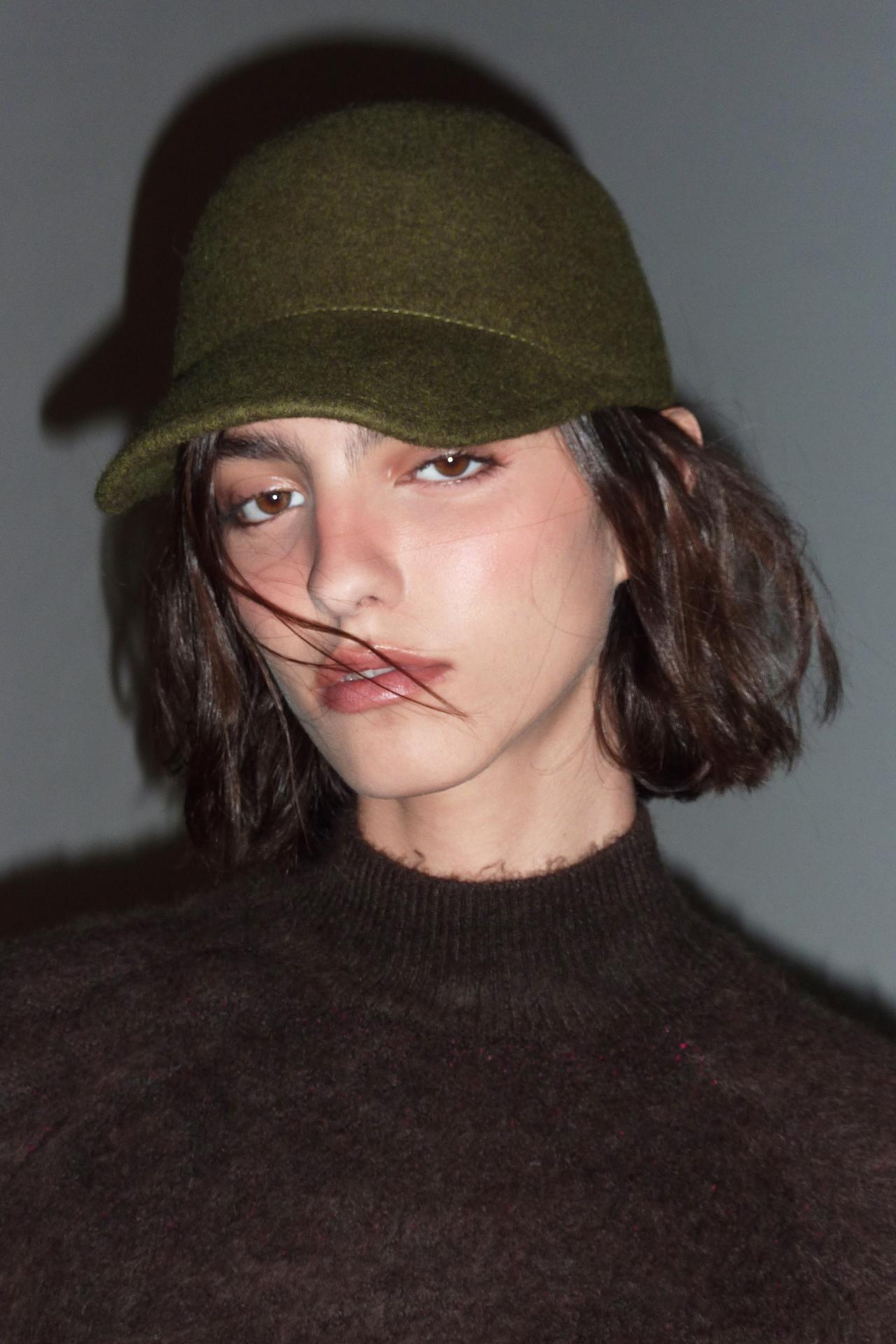 100% WOOL STRUCTURED CAP — Green