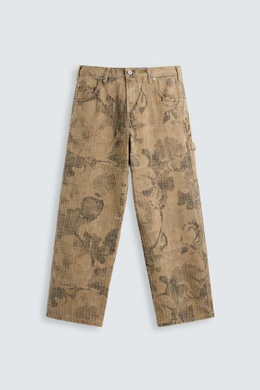 BAGGY FIT CARPENTER JEANS - camel by Zara