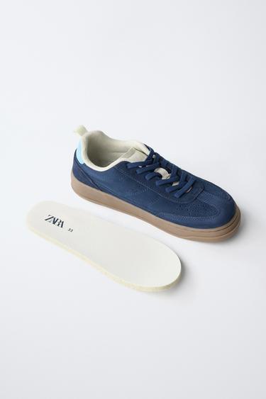 LEATHER BAREFOOT SNEAKERS - Blue by Zara - Image 3