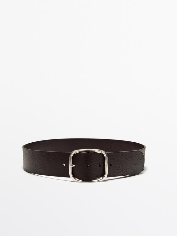 Nappa leather belt with rectangular buckle from Zara - $130