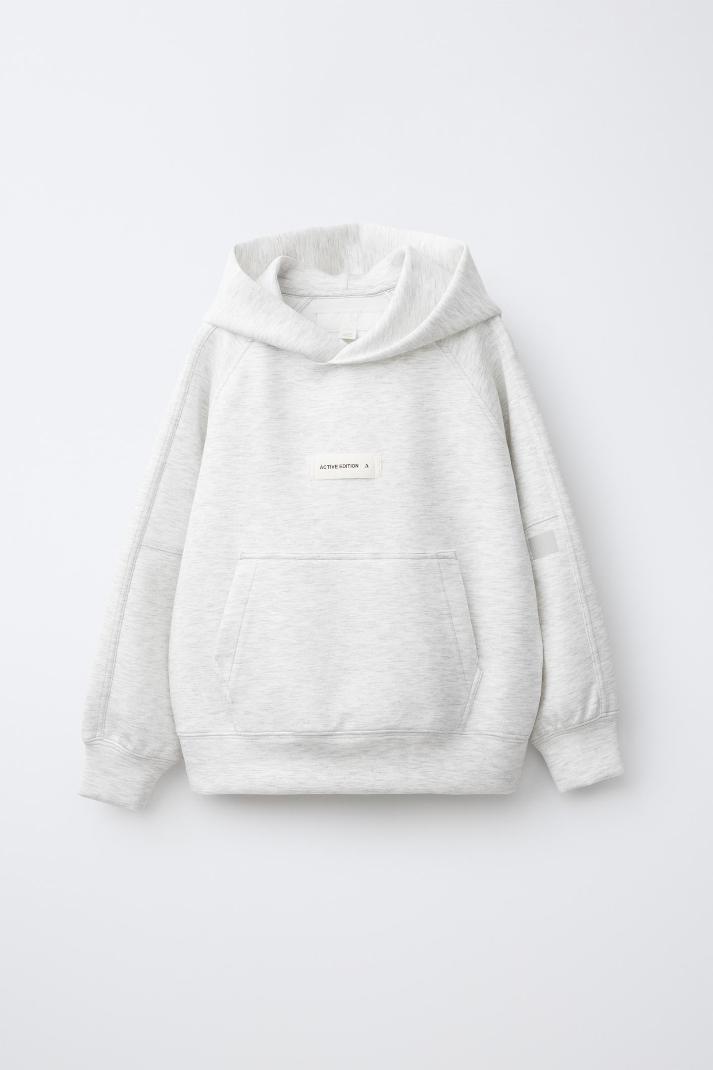 Детское худи Zara Sporty, цвет: Серый меланжевый