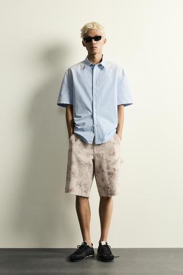 WASHED FLORAL PRINT CARPENTER SHORTS - Multicoloured by Zara
