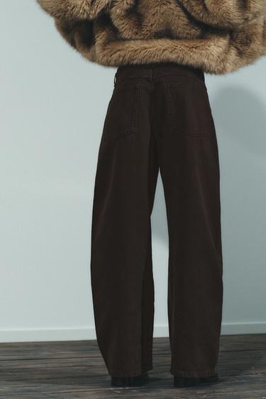 JEAN TRF BAGGY BARREL TAILLE BASSE - Marron de Zara - Image 4