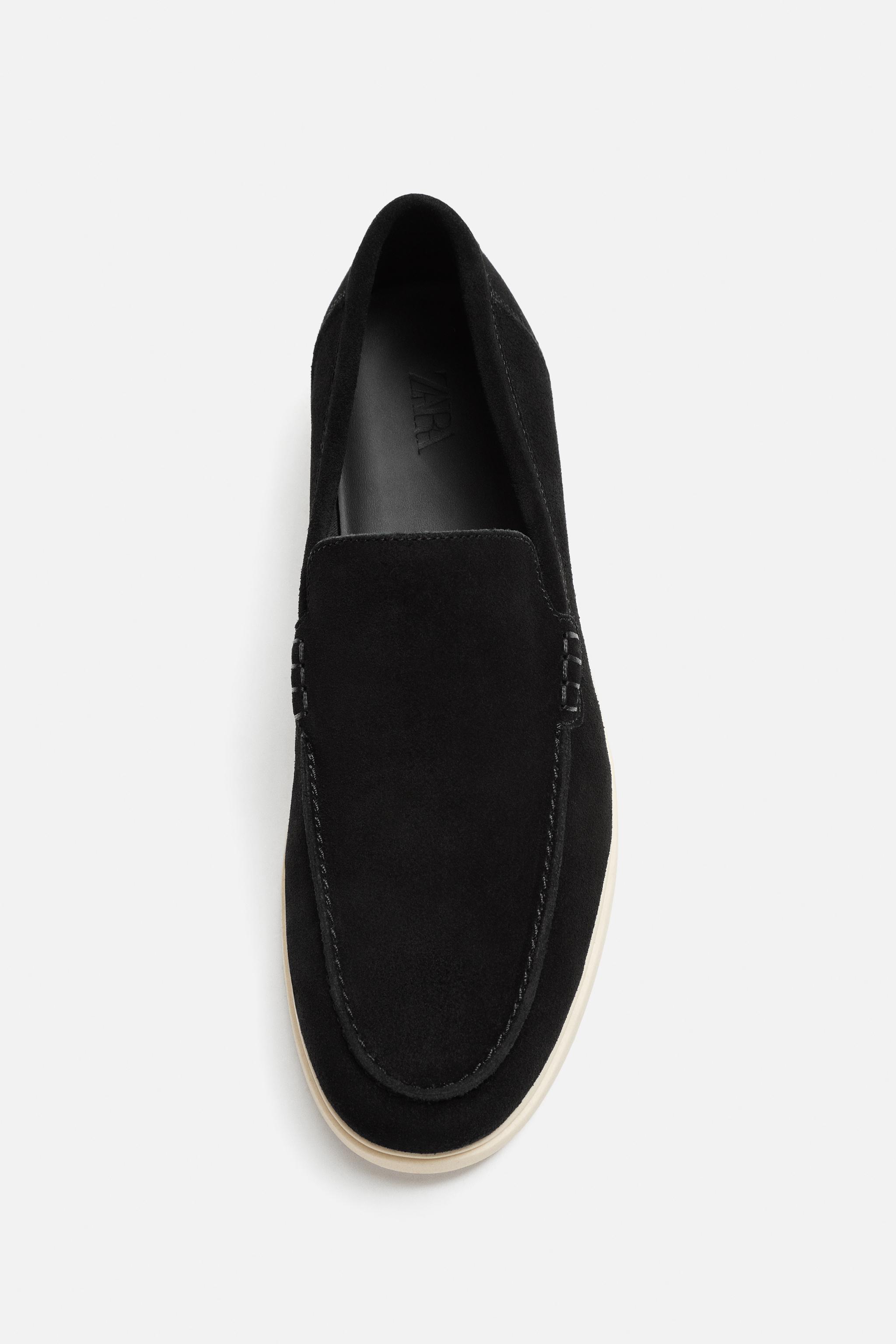 カジュアルリアルレザーローファー - ブラック | ZARA Japan / 日本
