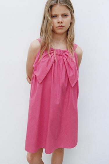 ROBE AVEC MAXI NŒUD - Fuchsia de Zara