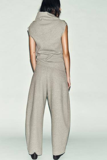 PANTALON PORTEFEUILLE À BOUTON - Gris de Zara - Image 3