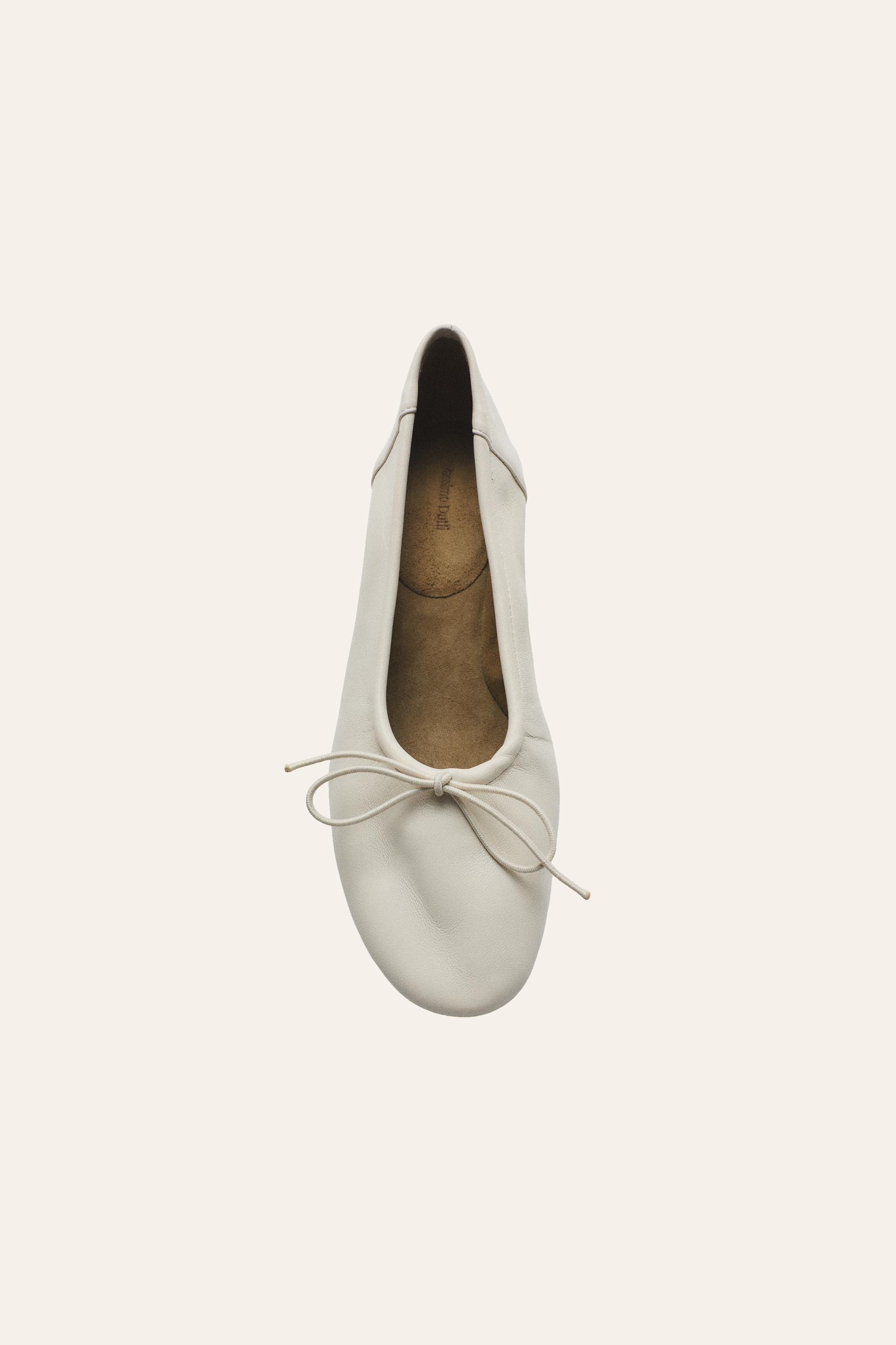 High-heel ballerinas — White