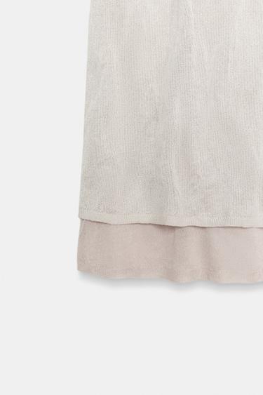 CREASED KNIT MIDI SKIRT - Sand / Marl by Zara - Image 4