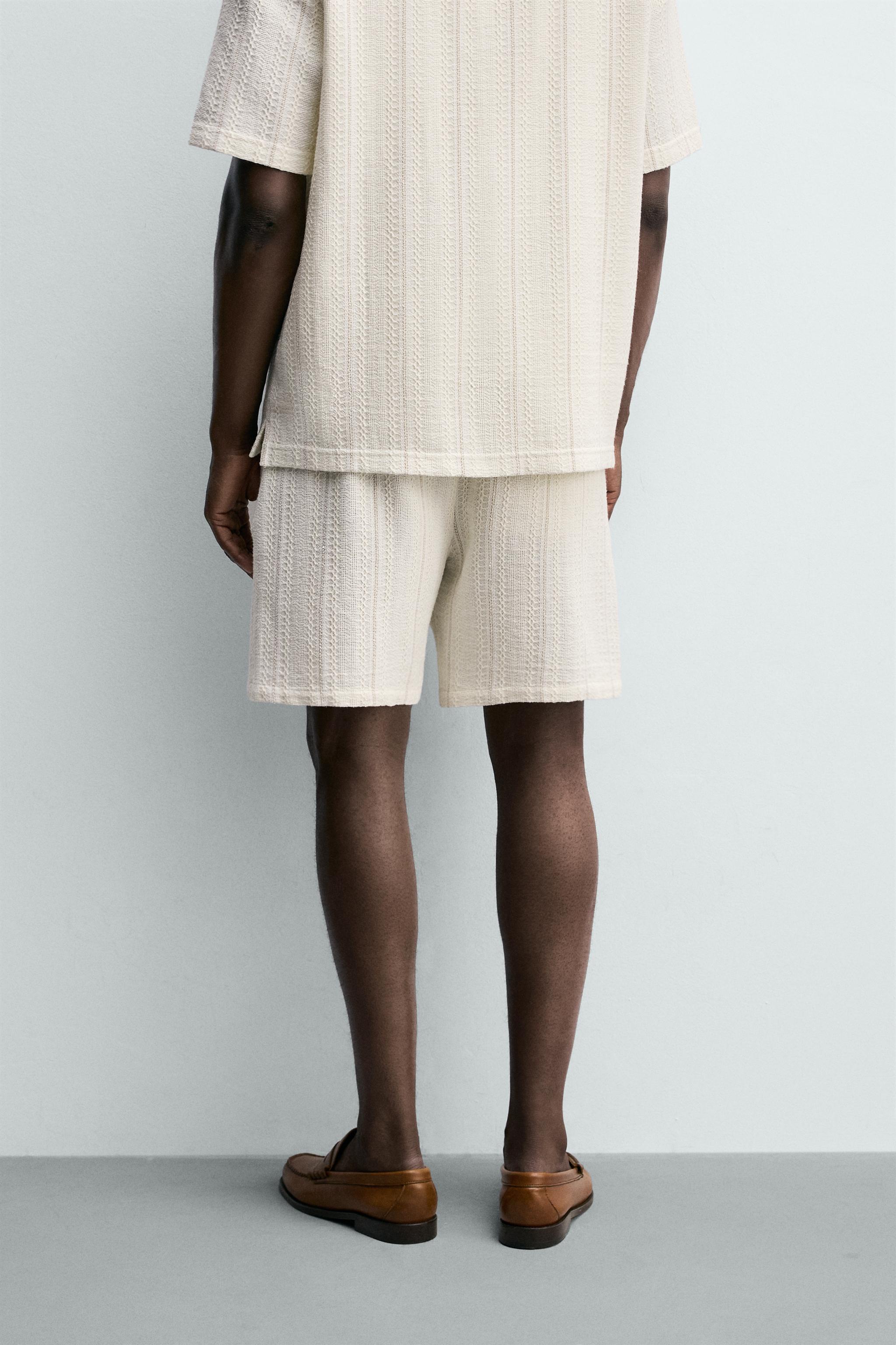 Zara DOKULU REGULAR FIT BERMUDA görsel 3