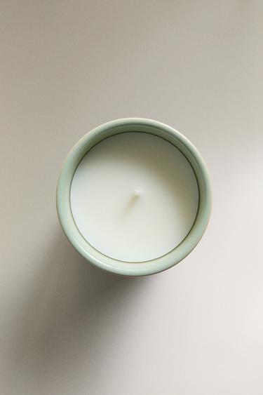(170 G) BERGAMOT & CEDARWOOD SCENTED CANDLE - pistachio green by Zara - Image 2