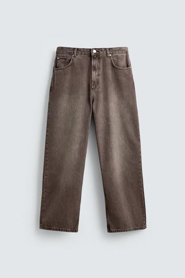 BAGGY FIT JEANS - Brown by Zara