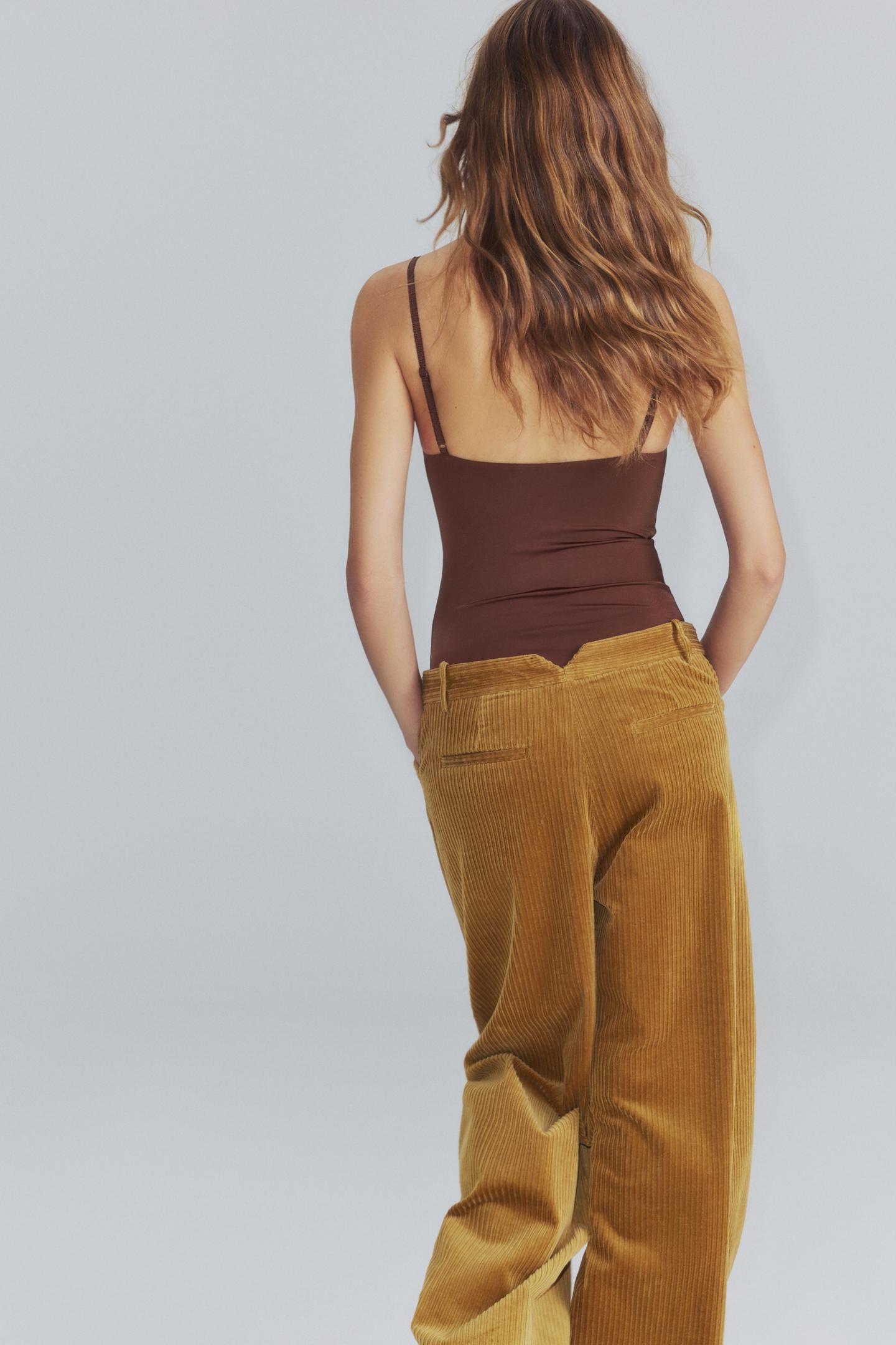 Женский топ Zara Seam Detail, цвет: Коричневый — фото 3