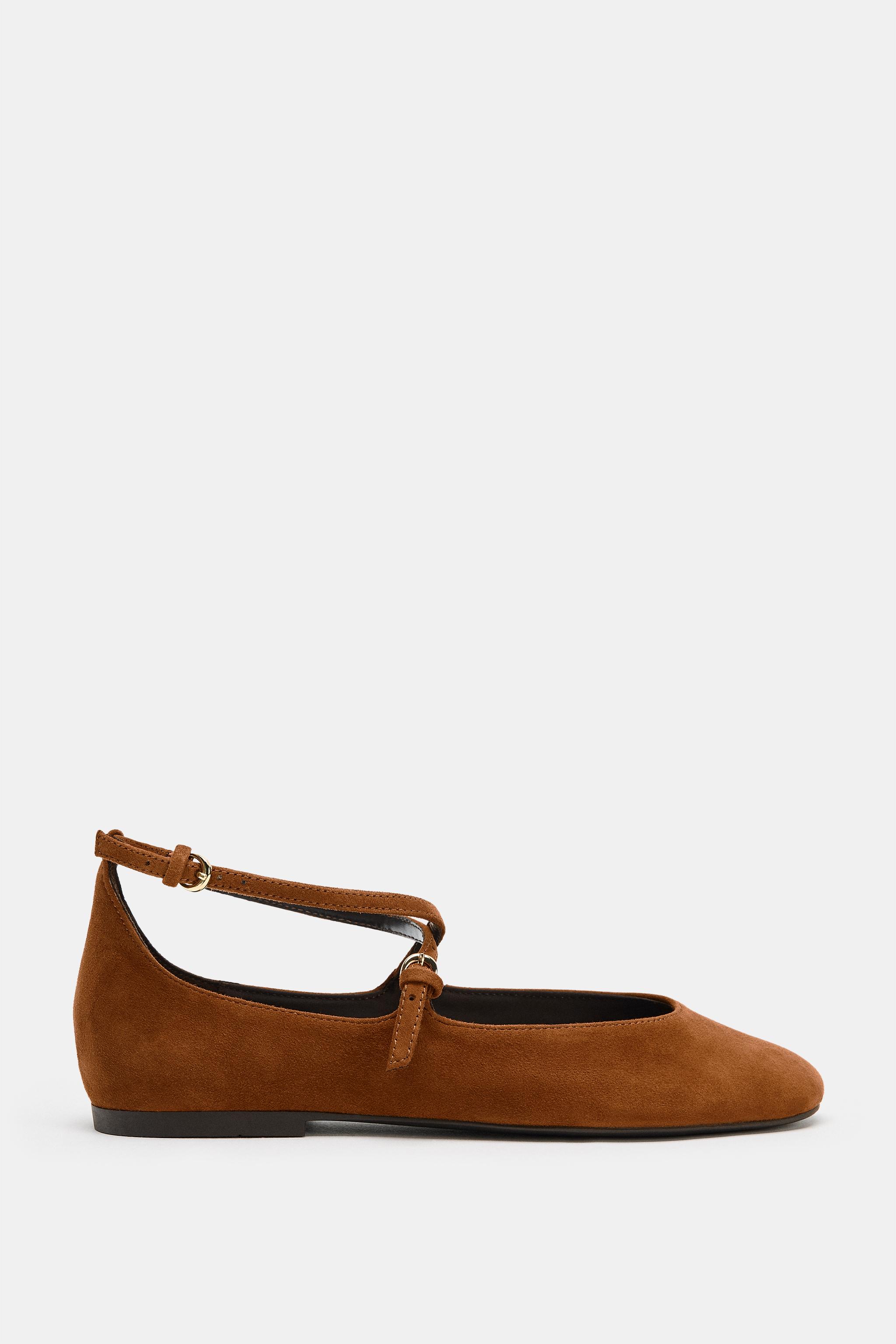 LEATHER STRAP BALLET FLATS