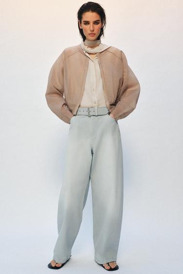 KNIT BOMBER JACKET - Beige-pink by Zara