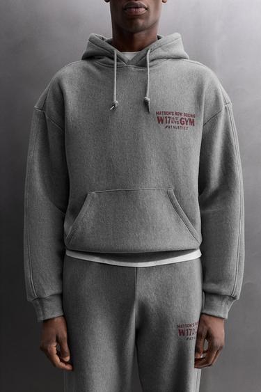 SWEAT HOODIE INSCRIPTION - Gris chiné de Zara - Image 5