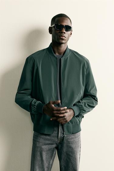 Zara LIGHTWEIGHT BOMBER JACKET - Dark green