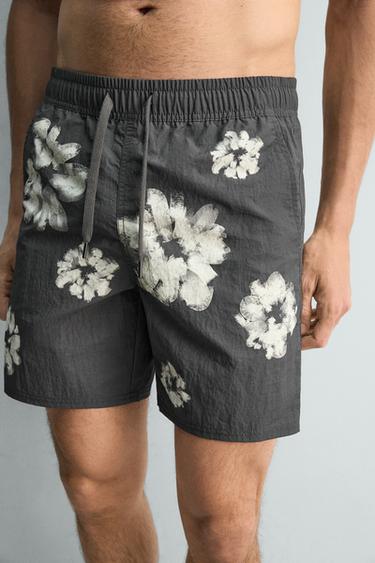 MAILLOT DE BAIN LONG À IMPRIMÉ FLORAL - Gris de Zara - Image 5