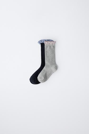 2-PACK OF SOCKS WITH RUFFLE TRIM - Blue by Zara - Image 0