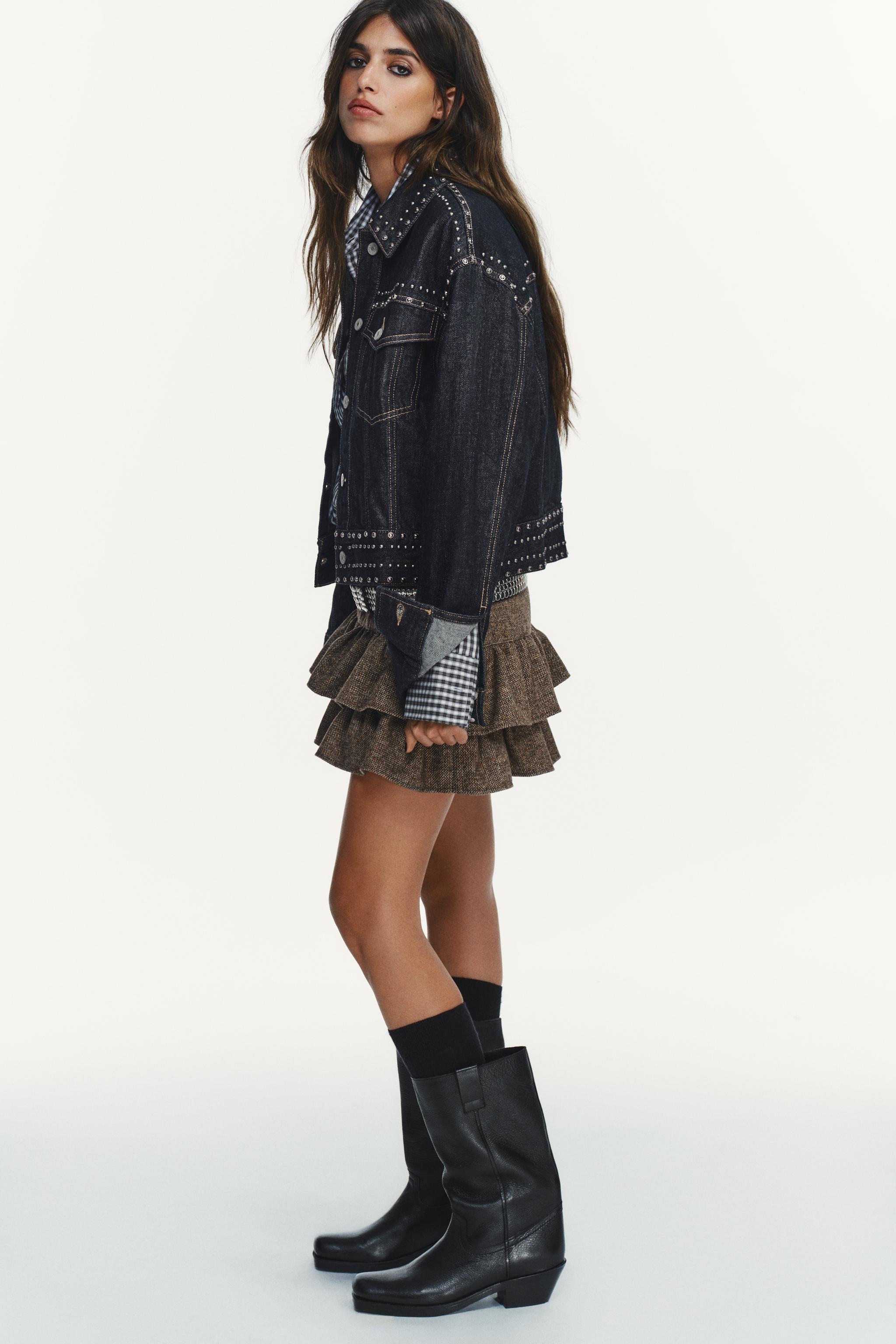 STUDDED DENIM EFFECT JACKET