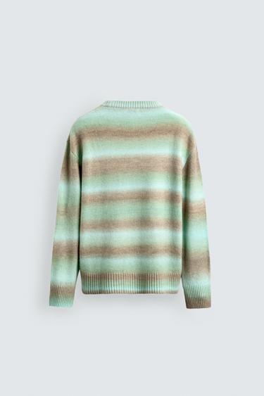 PULL RAYURES TEXTURÉ - Turquoise de Zara - Image 7