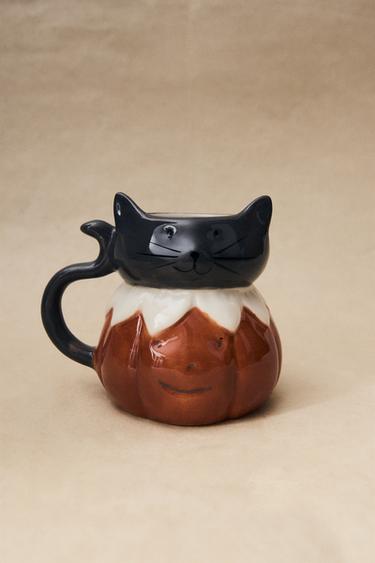 TAZZA CERAMICA BAMBINI GATTO HALLOWEEN - Grigio di Zara
