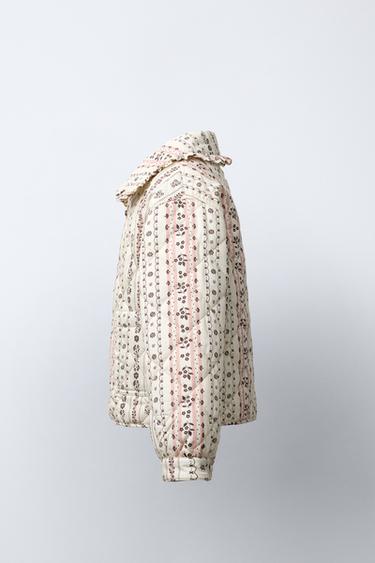 PRINTED PADDED JACKET - Light beige by Zara - Image 2