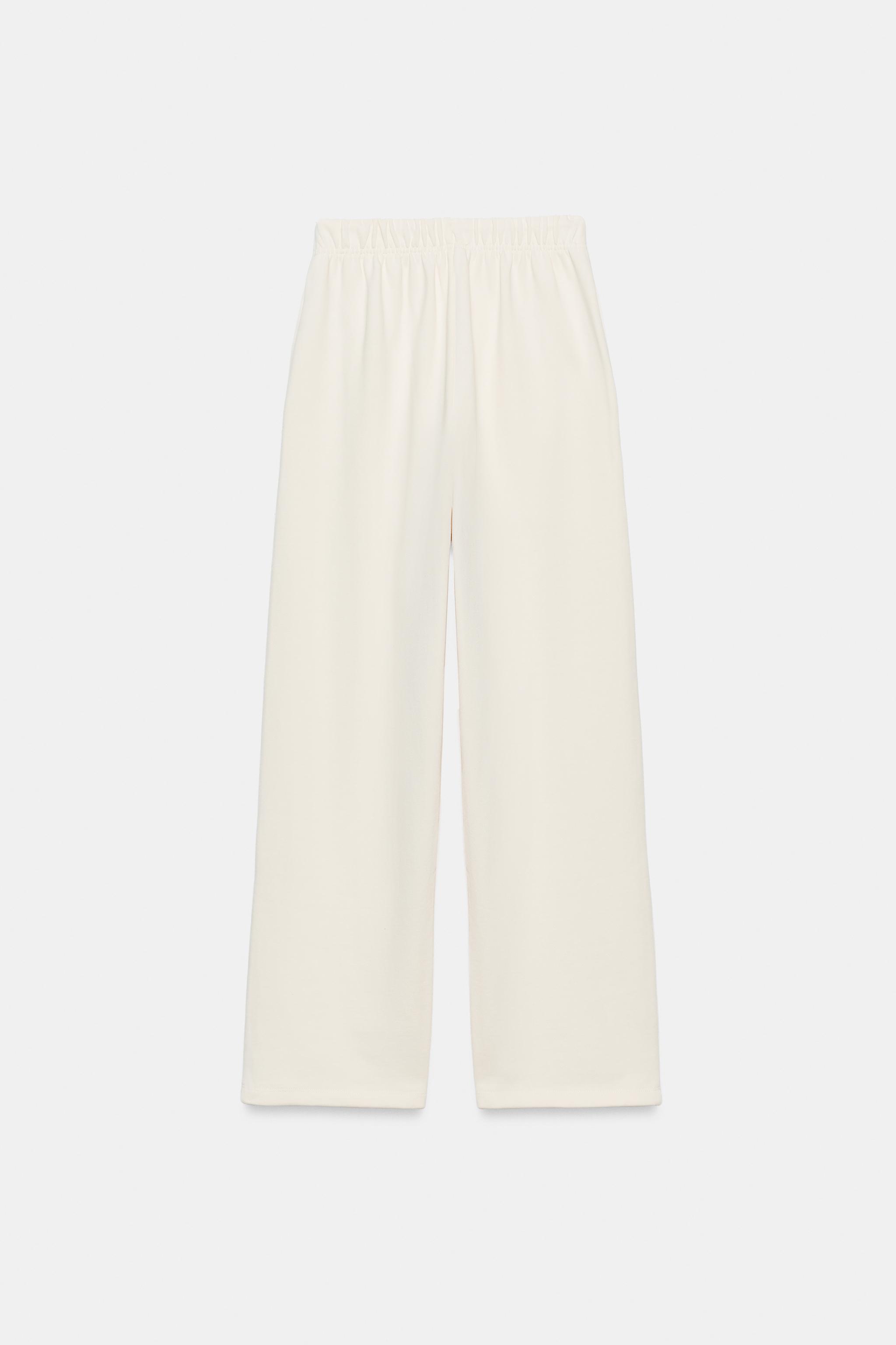 Женские брюки Zara TEXT WIDE-LEG TROUSERS — фото 6